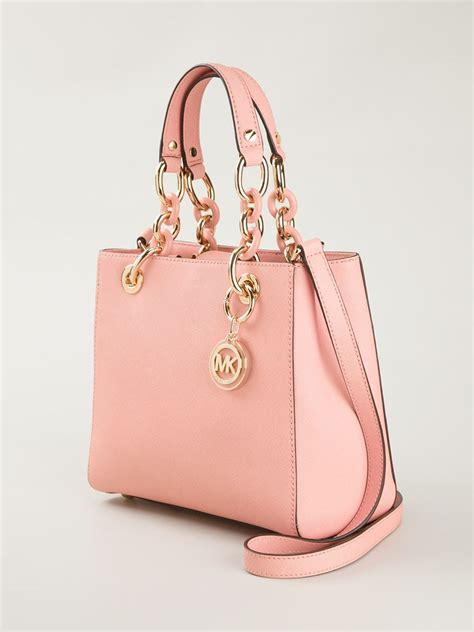 michael kors pink gold bag|Michael Kors pink tote bags.